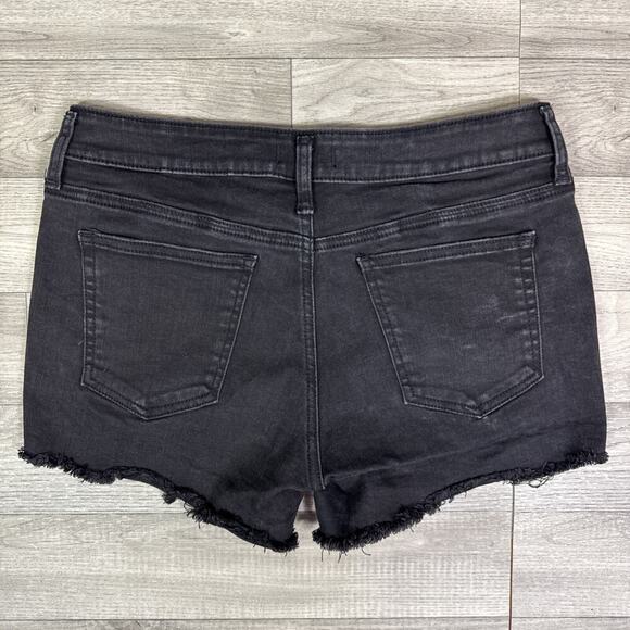 Silver Jeans Distressed Frayed Hem Boyfriend Jean Shorts Black Wash sz 29 - Picture 6 of 6